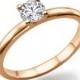 Classic Diamond Engagement Ring, 14K Rose Gold Ring, 0.5 TCW Diamond Ring Band, Art Deco Engagement Ring, Unique Rings