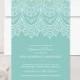 Lace Engagement Party Invitations, Scallop Lace