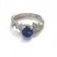 Leaves Blue Sapphire Engagement Ring, White Gold Ring, Leaf Ring, Sapphire Ring, 1 Carat Ring, Art Deco Ring, Vintage Ring,  Gem Ring