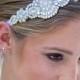 Rhinestone Bridal Headband, Crystal Bridal Hairpiece, Flower Girl Headband, Satin Tie Back Headband, Crystal Bridal Headband, Bling Headband
