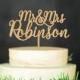 Mr and Mrs Cake Topper Wedding Cake Topper Custom Last Name Mr and Mrs Cake Topper Gold Silver Cake topper