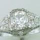 Vintage Antique GIA Certified 1.20ct Diamond Platinum Art Deco Engagement Ring