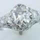 Vintage Antique GIA Certified 1.35ct Diamond 18K White Gold Art Deco Engagement Ring