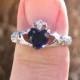 Vintage 925 Sterling Silver Sapphire CZ Claddagh Ring