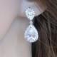 Bridal crystal earrings, Bridal teardrop earrings, Wedding earrings, Cubic zirconia earrings, Rhinestone earrings, Bridesmaid earrings