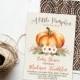 Little Pumpkin Fall Baby Shower Invitation Printable, Autumn Invite, Gender Neutral Colors, is on the way, Orange and Brown Harvest, October