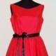 Evening dress, Silk shantung dress, dress, dress with tulle underskirt, elegant dress red, SHIPPING ITALY