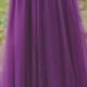 Floor length tulle skirt- bridesmaid skirt, eggplant, long tulle skirt, purple any color