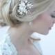 Silver Floral Bridal Clip, Floral Bridal Hair Clip, Flower Wedding Hair Comb, Bridal Hair Accessory, Floral Wedding Headpiece, ~TC-2274