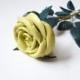 Yellow rose,Red rose, Black,pink  Leather Rose-  Wedding flower -3rd Anniversary Gift- Long Stem Flower
