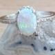 Opal Ring Sterling Silver Size 4, 5, 6, 7, 8, 9, 10, 11, and 12 - Sterling Silver Opal Rings