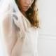 Fingertip Length Veil, 40 inches long 54 inch wide or 72, 108" wide ivory, white, champagne, bridal illusion tulle, fingertip bridal veil