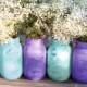 Mason Jars in Turquoise & Blue Violet / Wedding Decoration / Wedding Decor / Wedding Centerpiece