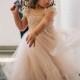 RUE DEL SOL blush flower girl dress French lace and silk tulle dress for baby girl blush princess dress