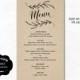 Printable Wedding Menu Template, Kraft Wedding Menu, Simple and Elegant Menu - Instant DOWNLOAD - Editable Text, 4.25 x 7.75, MENU011