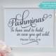 Pashminas Blankets Wedding Sign Instant Download 8x10, Pashminas To have and to hold, in case you get cold Printable Template