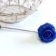 Blue Rose Boutonniere, Country Bride loop Forest breastplate, groom boutonniere, Blue Rose Brooch