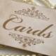 Wedding Sign - Cards - with gold glitter - matching items available