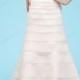 H1448 Uinque tiered organza a line wedding dress with belt