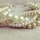 Braided cuff, ivory pearl bracelet, bridesmaids bracelet, ivory bracelet, pearl bracelet, statement bracelet, elegant bracelet, ivory gold