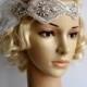 Rhinestone pearls feather flapper Gatsby Headband,Wedding Headband,Crystal Headband,Wedding Headpiece,Bridal Headpiece,1920 Flapper headband
