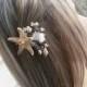 Starfish, mermaid hair clip, Bridal hair pins, Fascinators, Starfish Hair accessories, seashell hair pins, Beach wedding, Pins for hair.
