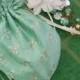 Bride's Bag wedding formal Purse turquoise Mother of Bride drawstring style