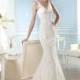 Elegant Floor Length Mermaid V Neck Lace Bridal Gowns With Appliques - Compelling Wedding Dresses