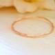 Dainty Rose Gold Ring 14K Rose Gold Very Thin Wedding Band Hammered & Slightly Wavy Stacking Ring - made to order in your finger size