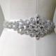 Bridal beaded crystal sash.  Rhinestone jewel applique wedding belt.  23 inches. LUXE PRINCESS