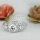 1.85 CT Engagement Ring Round Cut halo 14k SOLID White Gold Bridal Band