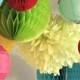 Tissue paper pom poms - 12 poms - choose your colors