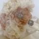 Wedding Bouquet Romantic Vintage Inspired Fabric Flower Brooch Bouquet in Ivory and Champagne with Pearls Rhinestones and Lace Custom Made