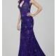Long Beaded Lace Keyhole Cap Sleeve Prom Dress by Jovani - Discount Evening Dresses 