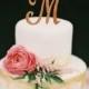 Monogram wedding cake topper, wooden single letter cake topper, rustic cake topper, wooden cake topper, cake decoration, 6 WOOD OPTIONS