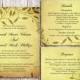 DIY Rustic Wedding Invitation Template Set Editable Word File Download Printable Invitation Yellow Gold Invitation Leaf Wedding Invitation