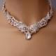 Wedding drop jewelry set,Sparkling rhinestone V neckline necklace earrings,V shape jewelry set, Bridal jewelry set,Dangle earrings, Sliver
