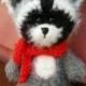 Grey raccoon stuffed animal plush raccoon gift valentines gift raccoon crochet plush toys raccoon hand knitted Halloween toy