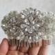 Bridal beaded pearl & crystal luxury headpiece. Rhinestone applique wedding hair comb. DUCHESS PETITE.