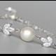 Pearl and Crystal Bracelet, Pearl & Crystal Bridal Bracelet, Rose GOLD and 18K GOLD Option , Bridesmaid Bracelet, HAYLEY