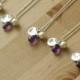 Set of five personalized bridesmaid gifts, amethyst necklace, purple bridesmaid jewelry - Ella