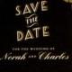 Gatsby Wedding Save the Date // 4.25x5.5 Card // DOWN PAYMENT // Art Deco Wedding, Gatsby Wedding