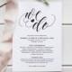 Wedding Program Printable, Rustic Wedding, Wedding Program Template,  PDF Instant Download, Ceremony Printable Template, Fan