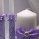 Unity candles Lilac-Hand-PAINTED - Unity candle wedding Ceremony unity candles set Wedding Unity Candle personalized unity candle lavender