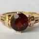 Vintage Garnet Ring in 14k Yellow Gold. Unique Engagement Ring. Estate Jewelry. January Birthstone. 2 Year Anniversary Gift. Estate Jewelry.