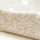 Wedding Clutch White Lace on Gold Background, Customizable Bridesmaid Clutch, Bridal Party Handbag