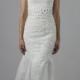 Elegant White Sweetheart Backless Wedding dress with  Lace Crystal Beaded Mermaid Style