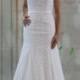 Elegant sweetheart high neck bridal gown, full lace modified A-line wedding dress