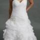 Organza sweetheart rose ruffle mermaid court train wedding dress