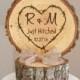 Rustic Wood Wedding Cake Topper, Just Hitched Cake Topper, Tree Slice Topper, Custom Cake Topper,  Country Cake Topper, Rustic Wedding Decor